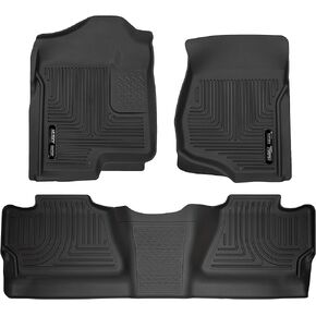 Husky Liners - Weatherbeater | Fits 2007 - 2013 Chevrolet Silverado/GMC Sierra 1500, Crew Cab, 07 - 14 2500/3500 - Front & 2nd Row Liner (Footwell Coverage) - Black, 3 pc. | 98201