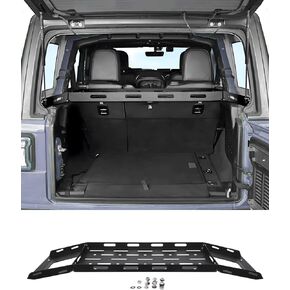 Jeep Wrangler JK Rear Cargo Basket Rack,Luggage Storage Carrier for Wrangler JK Accessories 2011-2017, Solid Metal Trunk Shelf JK 4 Doors (No Drill)