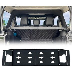 Rear Cargo Basket Compatible with 2007-2024 Jeep Wrangler JK JKU & JL JLU Unlimited 4 Door Hardtops, Interior Trunk Storage Rack Luggage Carrier Shelf (Heavy Duty 300 LBS, Black)