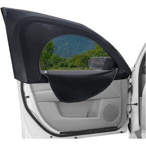 4PCS Car Window Shades with Zipper,Breathable Car Window Cover Baby Window Shades for Car,Camping Essentials Side Window Sun Shade for Privacy Protection Fits Most Cars