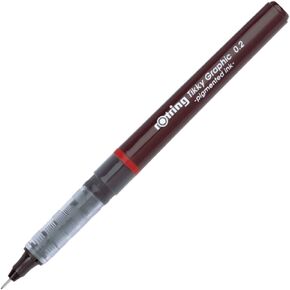 rOtring Tikky Fine Liner Fiber Tip Graphic Pen, 0.2 mm, Black Ink (1904752)