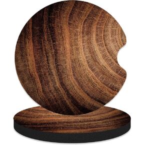 Car Coasters for Cup Holders, 2 Pack Non-Slip Universal Rubber Car Cup Coaster for Women, Car Interior Accessories - Black Leopard in Kuwait