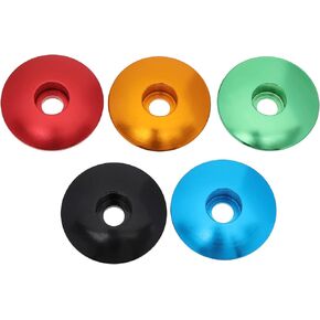 The Lord of the Tools 5Pcs Bicycle Headset Top Cap Replacement Aluminium Alloy Cycling Stem Headset Top Cover Fit for 28.6mm Diameter Front Shaft Fork Road Bikes Mountain Bikes MTB BMX