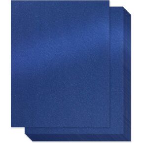 Navy Blue Shimmer Paper - 100-Pack Metallic Paper, 80 lb Text, Double Sided, Printer Friendly - Perfect for Weddings, Birthdays, Craft Use, Letter Size Sheets, 8.5 x 11 Inches