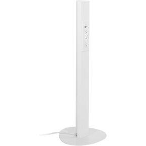 Office Star Power Anywhere Freestanding Station for USB Type-A and C, and 3 A/C Outlets, White