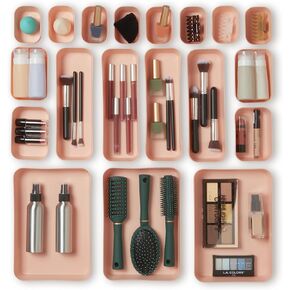 Spacesaver Drawer Organizer Set, 20 pcs - Office Drawer Organizer, Makeup Drawer Organizer Trays, Vanity Drawer Organizers, Bathroom Drawer Organizers, Plastic Drawer Organizer, Desk Drawer Organizers