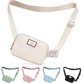 Fanny Packs for Women Men Crossbody, Small Belt Bag with Adjustable Strap, Waterproof Mini Waist Pack for Outdoor Running Hiking Walking Travel Sport (Pink)