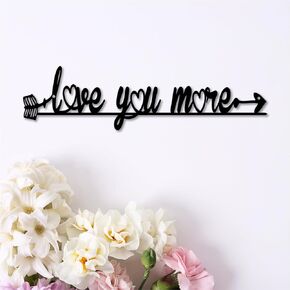 love you more Metal Sign, Metal Art Wall Decor, Wall Sculptures, Love Decor, Laser-Cut Wall Decor, Bedroom Decor For Couples, Ideal Gifts For Anniversary, Wedding, Valentine's Day(12 Inch)