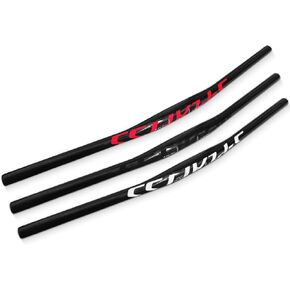 UD Carbon Fiber Handlebar Mountain 9 Degree Flat Handlebar Bicycle Handlebar Matte or 31.8MM 720MM 780MM BMX Risen Handlebar Parts (Red logo, 780MM)