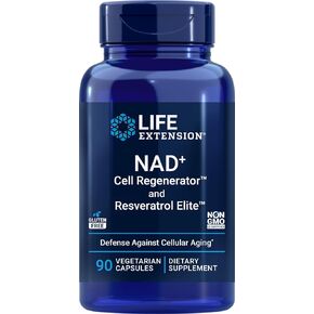 Life Extension NAD+ Cell Regenerator and Resveratrol Elite, 90 Veg Caps