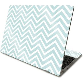 MightySkins Glossy Glitter Skin Compatible with Samsung Chromebook 4 (2021) 11.6" - Aqua Chevron | Protective, Durable High-Gloss Glitter Finish | Easy to Apply and Change Styles | Made in The USA
