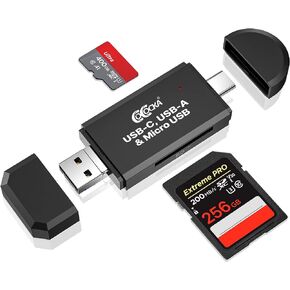 Micro USB OTG to USB 2.0 SD Card Adapter, COCOCKA Micro SD Card Reader，Trail Camera Memory Card Adapter Connector for Android Phone/Computer，Supports SD/SDHC/SCXC/MMC/MMC Micro
