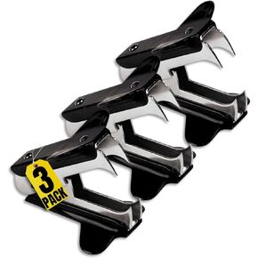 Staple Remover 3 Pack, Jaw Style- Effortlessly Remove Staples with Precision - Ergonomic Staple Puller Tool - Office and School Essential
