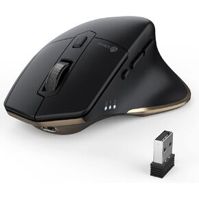 iClever Bluetooth Mouse, Wireless Mouse Dual Mode(Bluetooth+USB), Multi-Devices Ergonomic Mouse with 5 Adjustable DPI and 6 Buttons, Rechargeable Silent Mice for Laptop, iPad, MacBook, Tablet, PC