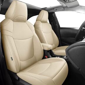 HKZ Fit Corolla Car Seat Cover Full Set for 2014 2015 2016 2017 2018 2019 Toyota Corolla L LE LE Eco XLE Sedan - Faux Leather (Black)