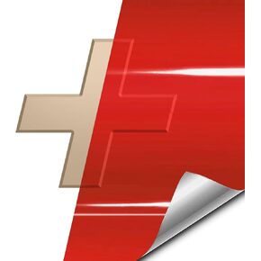 VViViD Auto Emblem Vinyl Wrap, Gloss Red, Compatible with Chevy Bowtie Logo, Extra-Wide Roll (17.75 Inch x 60 Inch)