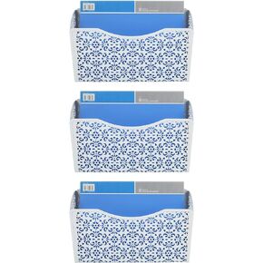 EasyPAG 3 Pockets Hanging File Organizer Wall Folder Holder Vertical Office Paper Magzine Rack,White