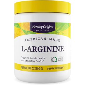 Healthy Origins - L-Arginine (American-Made, Non-GMO, Gluten Free, Muscle Support), 10.6 Ounce