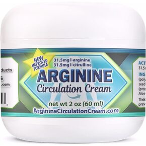 Arginine Circulation Cream 4 oz - Menthol, L Arginine & L Citrulline Lotion - Supports Healthy Leg & Body Blood Flow - Whole Family Products