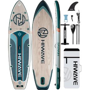 Inflatable Stand Up Paddle Board 11’*34"*6" Sup Board, 350lbs Capicity, Pet Friendly Paddle Board for Ocean&Lake, w/3pcs Adjustable Paddle