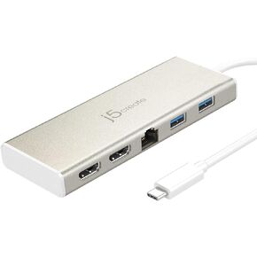 j5create USB-C Mini Dock-Type C Hub with 2X HDMI, 2X USB 3.0, Ethernet | Power Delivery 2.0 (JCD381) in Saudi Arabia