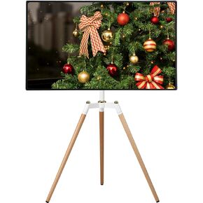 Universal Tripod Easel TV Stand for 32-65 inch LED LCD Screen Flat Curved Screen, Height Adjustable Studio TV Display Stand with 140° Swivel for Bedroom, Living Room, Corner TV Stand