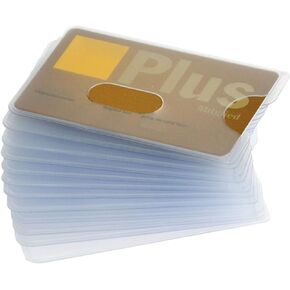 valonic credit card sleeves - 12-pack - sturdy transparent plastic sleeves - protector sleeves