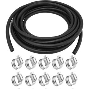 3/8 Fuel Line 6AN High Pressure Transmission Cooler Hose Push on Hose with 10 Clamps for Small Engine 10 Feet