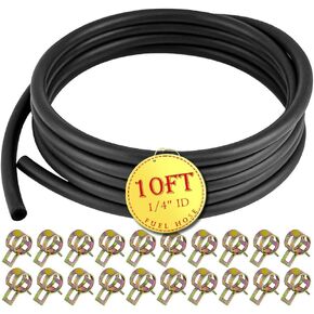 Fuel Line Hose 3/16 Inch 10FT for Kawasaki Kohler Briggs & Stratton Small Engines Fuel Line with 20pcs Hose Clamps