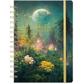 Planner 2024-2025 - Academic Planner 2024-2025, July 2024 - June 2025, 6.4" x 8.5", Weekly and Monthly Planner, Hardcover, Pocket - Dreaming Moonlight