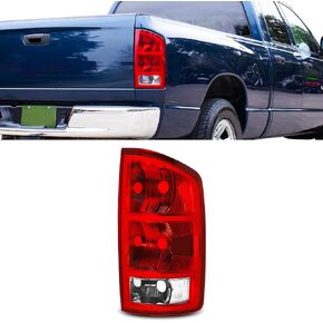 Left Tail Light Fit For 02 2002 Dodge Ram 03 2003 Dodge Ram 04 2004 Dodge Ram 05 2005 Dodge Ram 06 2006 Dodge Ram 1500/03 04 05 06 Ram 2500 3500 Rear Brake Lamp (Chrome Trim - L)