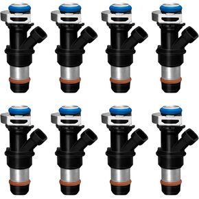 Fuel Injector 4 Holes 8Pcs - 4.8L 5.3L 6.0L Engine - for 2001-2007 Chevy Silverado Suburban Tahoe GMC Sierra Yukon Cadillac Escalade & More - Replace# 17113698, 17113553, 25317628,FJ315, FJ10062