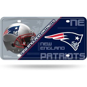 RICO INDUSTRIES NFL New England Patriots Unisex New England Patriots License Plate Metalnew England Patriots License Plate Metal, Team Color, One Size