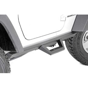 Rough Country Contoured Drop Steps for 07-18 Jeep Wrangler JK | 2 Door - 90763,Black