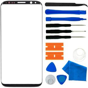 Original Galaxy S8 Plus Screen Replacement,Front Outer Lens Glass Screen Replacement Repair Kit for Samsung Galaxy S8+ G955 Series (Galaxy S8 Plus 6.2'- Black)