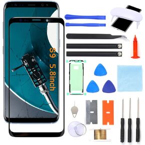S9 Screen Replacement, Front Glass Outer Repair Kit Compatible with Samsung Galaxy S9 SM-G960 Series 5.8"(No LCD & Touch Digitizer)