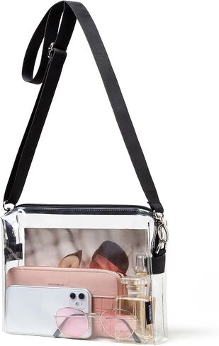 تمت الموافقة على Vorspack Clear Bag Stadium - محفظة شفافة من PVC - حقيبة كروس شفافة للنساء وحفلات الاستاد والمهرجانات in Kuwait