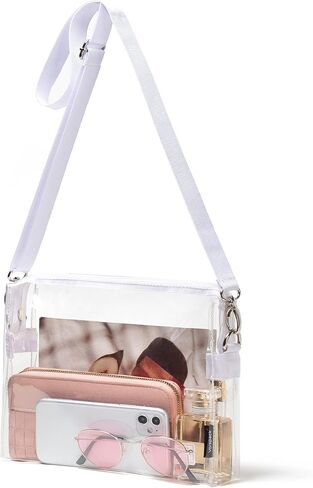 تمت الموافقة على Vorspack Clear Bag Stadium - محفظة شفافة من PVC - حقيبة كروس شفافة للنساء وحفلات الاستاد والمهرجانات in Kuwait