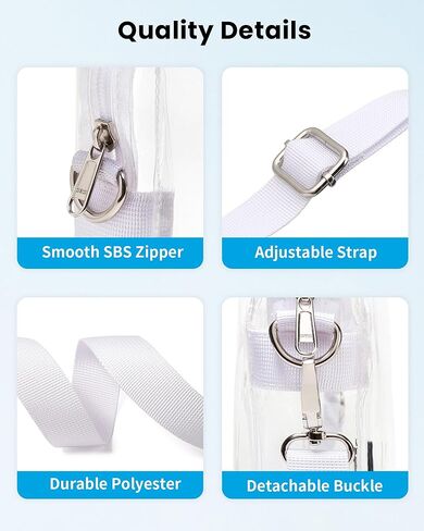 تمت الموافقة على Vorspack Clear Bag Stadium - محفظة شفافة من PVC - حقيبة كروس شفافة للنساء وحفلات الاستاد والمهرجانات in Kuwait