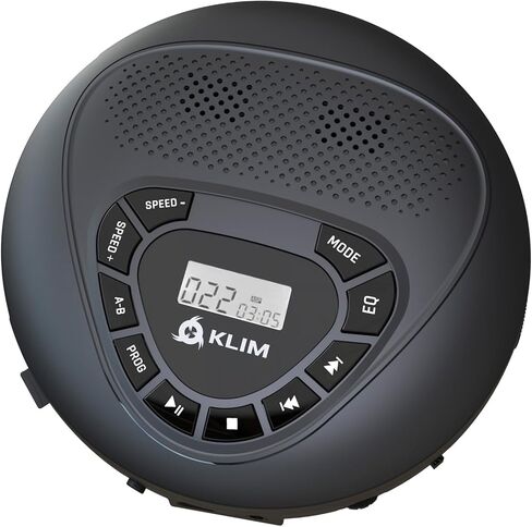 مكبر صوت KLIM + مشغل أقراص مضغوطة بلوتوث مع مكبرات صوت + جديد 2024 + Discman + بطارية قابلة للشحن + مشغل أقراص مضغوطة محمول مع سماعات رأس + مشغل أقراص مضغوطة محمول + بطاقة SD + AUX + مثالي للسيارة والمنزل in Kuwait