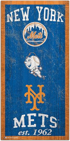 Fan Creations MLB New York Mets Unisex New York Mets Heritage Sign, Team Color, 6 x 12 in Saudi Arabia