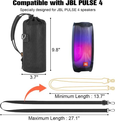 حقيبة حمل مكبر الصوت Desing Wish متوافقة مع JBL Pulse 4 - مكبر صوت بلوتوث محمول مقاوم للماء، حقيبة حماية Pulse4 مضادة للخدش وحقيبة مكبر صوت للسفر عبر الجسم لـ Pulse 4 in Saudi Arabia