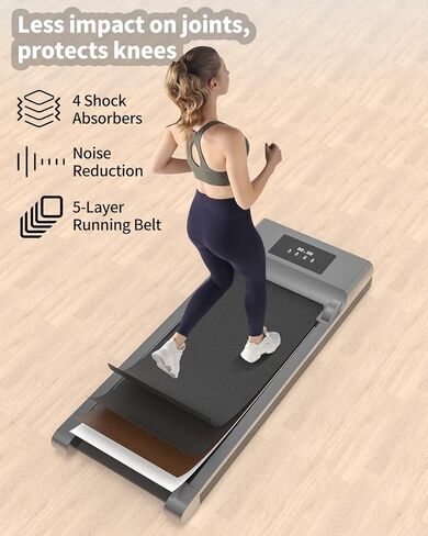 QUDODO Walking Pad Treadmill Under Desk,2 in 1 Portable Desk Treadmill with Remote Control,Walking Jogging Machine in LCD Display,Ultra Thin and Silent, Intended for Home/Office in Kuwait