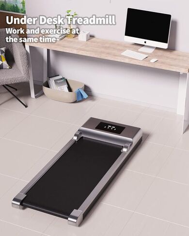 QUDODO Walking Pad Treadmill Under Desk,2 in 1 Portable Desk Treadmill with Remote Control,Walking Jogging Machine in LCD Display,Ultra Thin and Silent, Intended for Home/Office in Kuwait