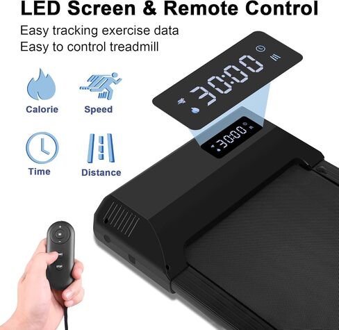 SATHER Walking Pad Treadmill 2 in 1, 3.0/2.5HP Under Desk Treadmill, Small Mini Treadmill for Home Office with LED Display & Bluetooth, Compact Foldable/Potrable Running Treadmill 300/265lbs Capacity in Saudi Arabia