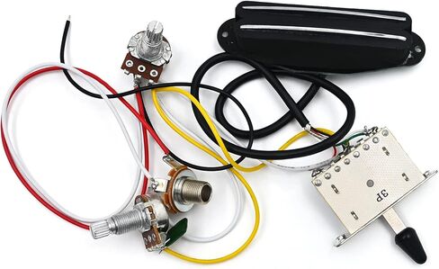Prewired Guitar Wiring Harness with Dual Hot Rail Humbucker Pickup Set 1 Tone 1 Volume 3-way Switch 1 Jack for Fender Strat Squier Tele Electric Guitar Replacement in Kuwait