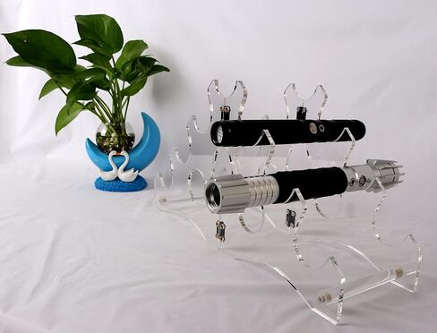 WANLIAN lightsaber stand lightsaber holder Lightsaber rack sword hook 6-layer trapezoidal acrylic desktop lightsaber display rack sword rack display rack sword supportr (Black) in Saudi Arabia