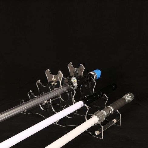 WANLIAN lightsaber stand lightsaber holder Lightsaber rack sword hook 6-layer trapezoidal acrylic desktop lightsaber display rack sword rack display rack sword supportr (Black) in Saudi Arabia
