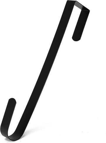 Pack of 1 Black Metal 12 Inches in Length Over-The-Door Closet Door Hanger Hooks, Indoor Outdoor Wreath Hangers Multi-Purpose Home Décor Hanger in Kuwait