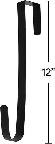 Pack of 1 Black Metal 12 Inches in Length Over-The-Door Closet Door Hanger Hooks, Indoor Outdoor Wreath Hangers Multi-Purpose Home Décor Hanger in Kuwait